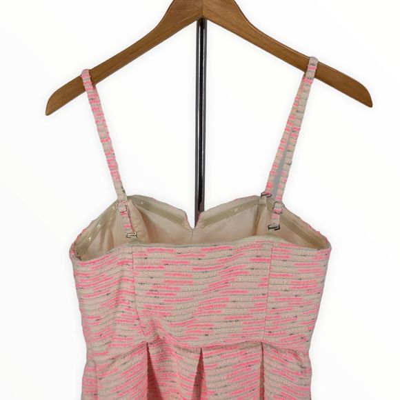 Moulinette Soeurs Anthro Pink Tweed Convertible Strapless Dress size 6 - Picture 7 of 13